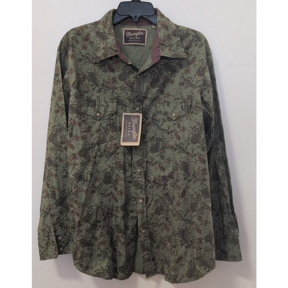 Wrangler Retro Long-Sleeve Western Shirt • Paisley Print • Size XL • NWT - Picture 5 of 6